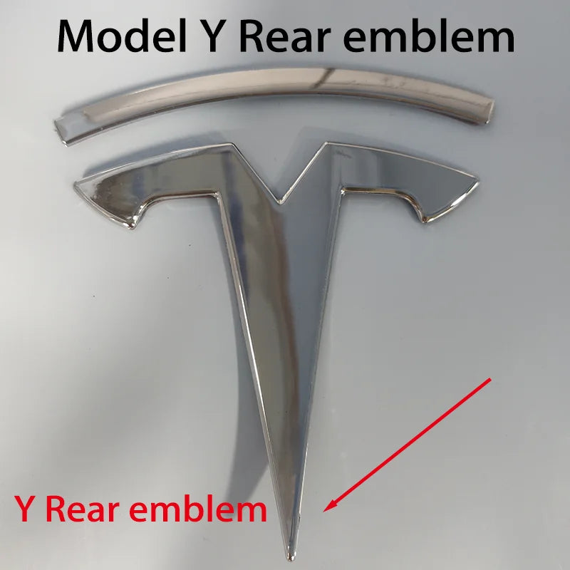 Tesla Car Front Emblem Rear Trunk Emblem Sticke for Model 3 Mode Y metal logo replacement rear and rear logos blackening