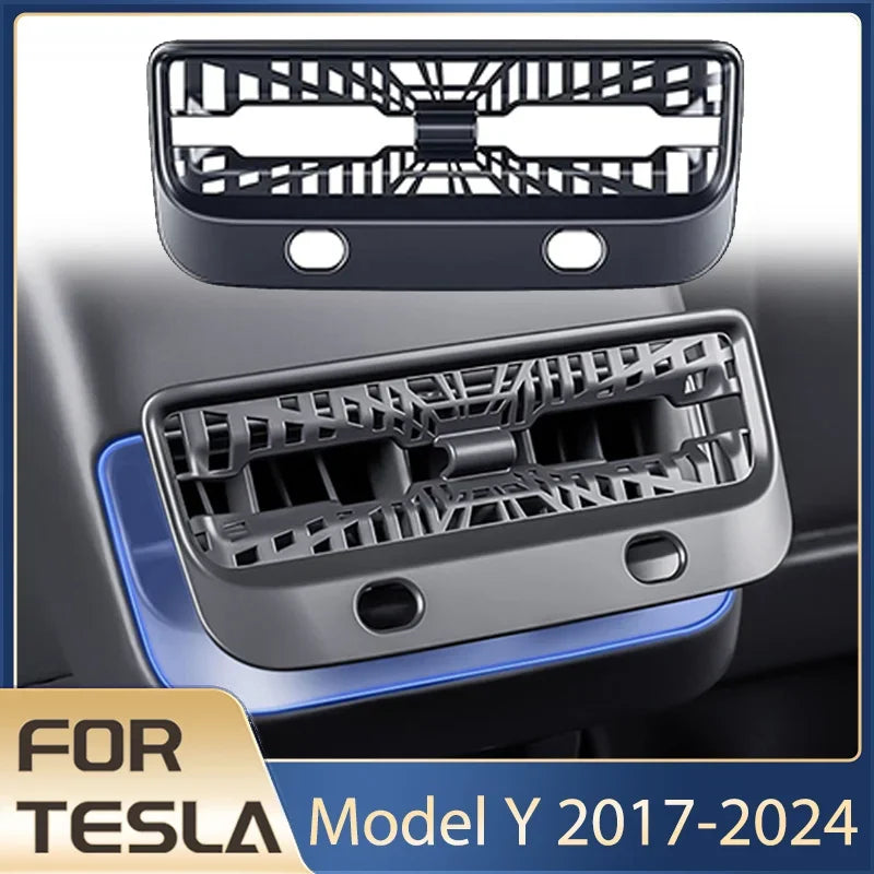Rear Air Vent Cover for Tesla Model Y 2021-2024 Accessories Rear Seat Center Console Air Vents Cover for Tesla Model Y 2024