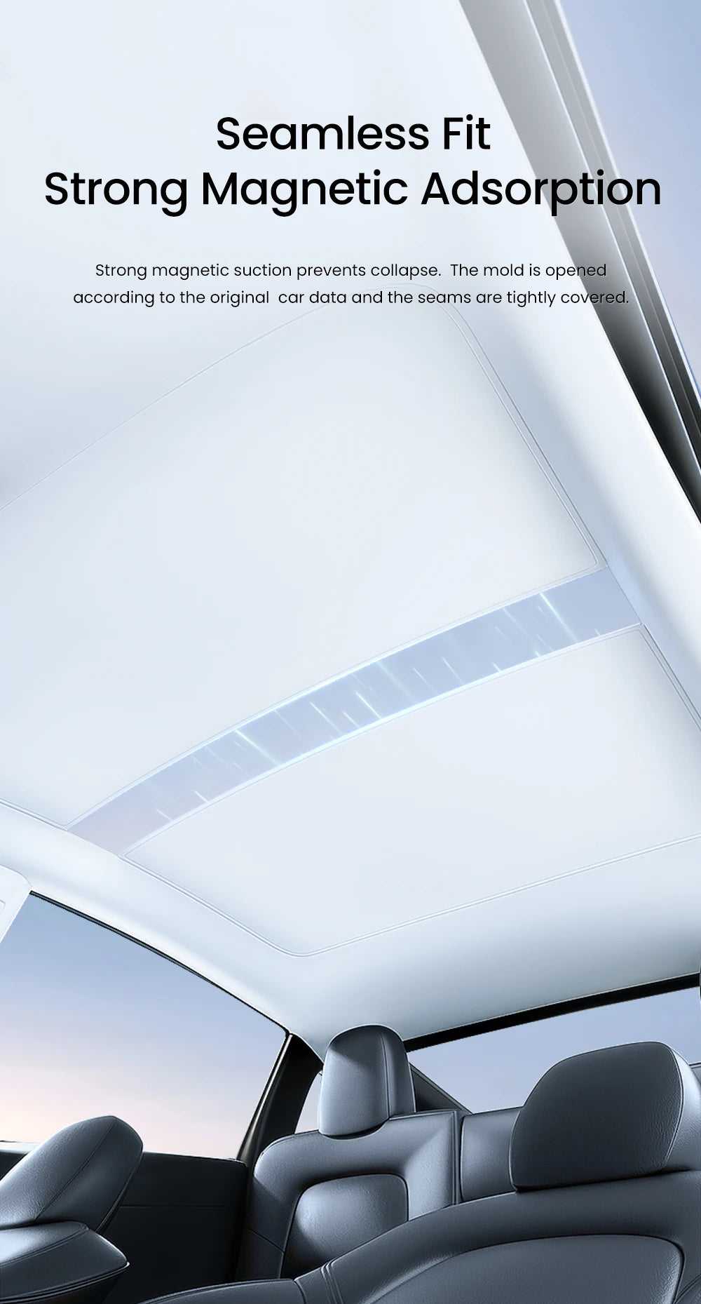 YZ For Tesla Model 3 Y Highland 2021-2024 sun visor for car Upgrade Ice Cloth Buckle Sun Shades Glass Roof Skylight Vehicle
