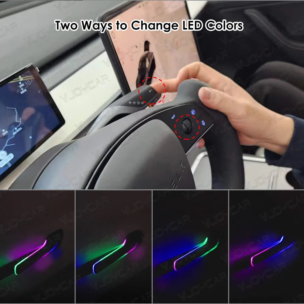 2025 Update 6th Gen Wireless Auto Presenting Door Handle for Tesla Model Y / 3 / 3 Highland / Y Juniper Colorful / One LED Light