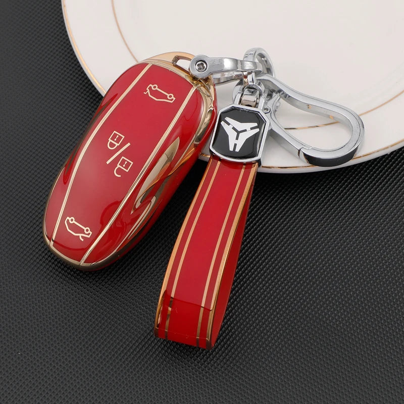 Soft TPU Car Smart Key Case Cover For Tesla Model 3 S X Y Auto Remote Shell Fob Holder Protector Keychain Accessories