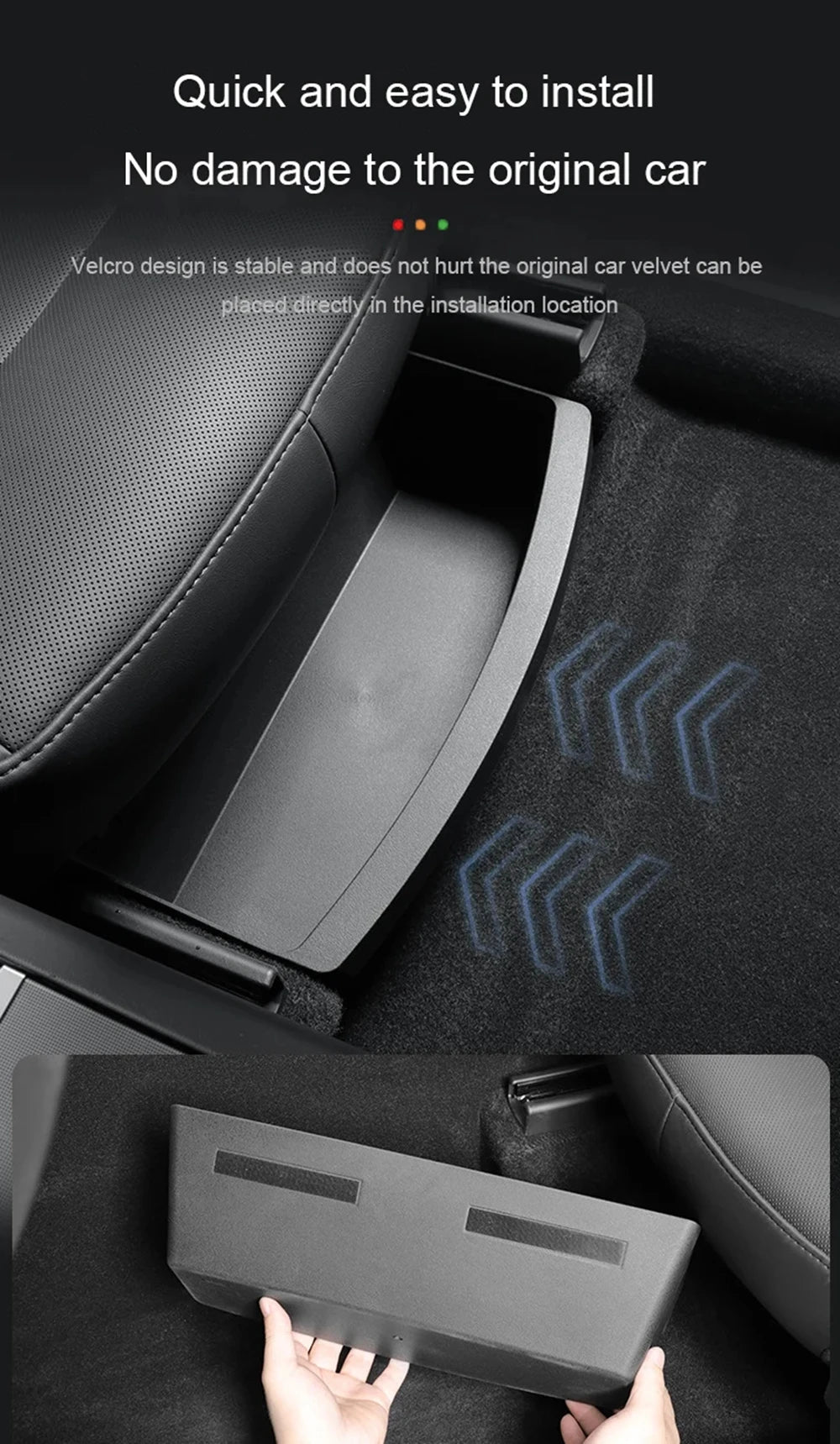 Under Seat Storage Box For Tesla Model Y Juniper 2025 Center Console Organizer Bins Front Backseat Bag Trash Tray Accessories