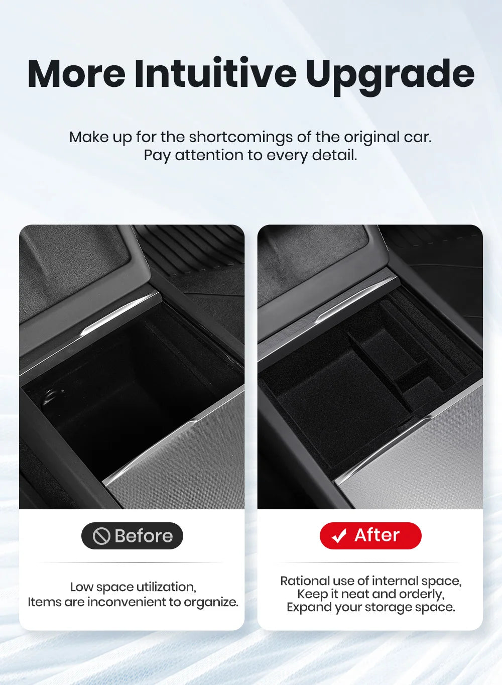 For Tesla Model 3 Highland 2025 Model Y 2021-2025 Center Armrest Hidden Storage Box Cup Holder Console Organizer Box Accessories