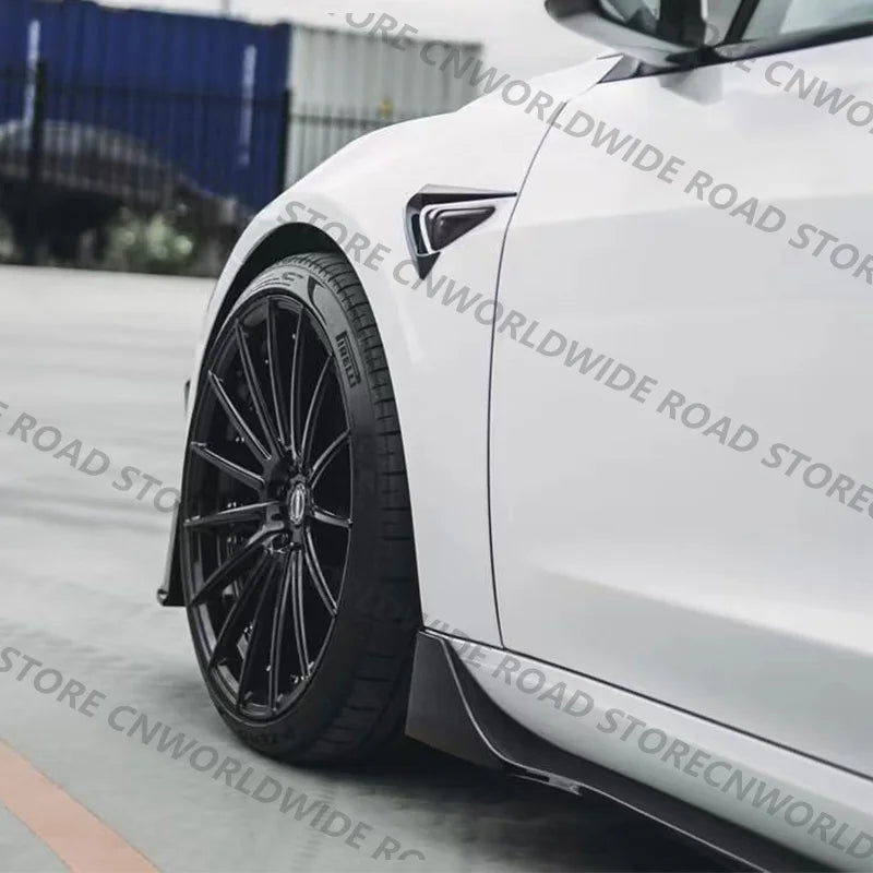 For Tesla Model 3 Y Highland 2017-2024 Side Skirts Body Kits Carbon Fiber Pattern Black ABS Fast Tunning For Tesla Accessories