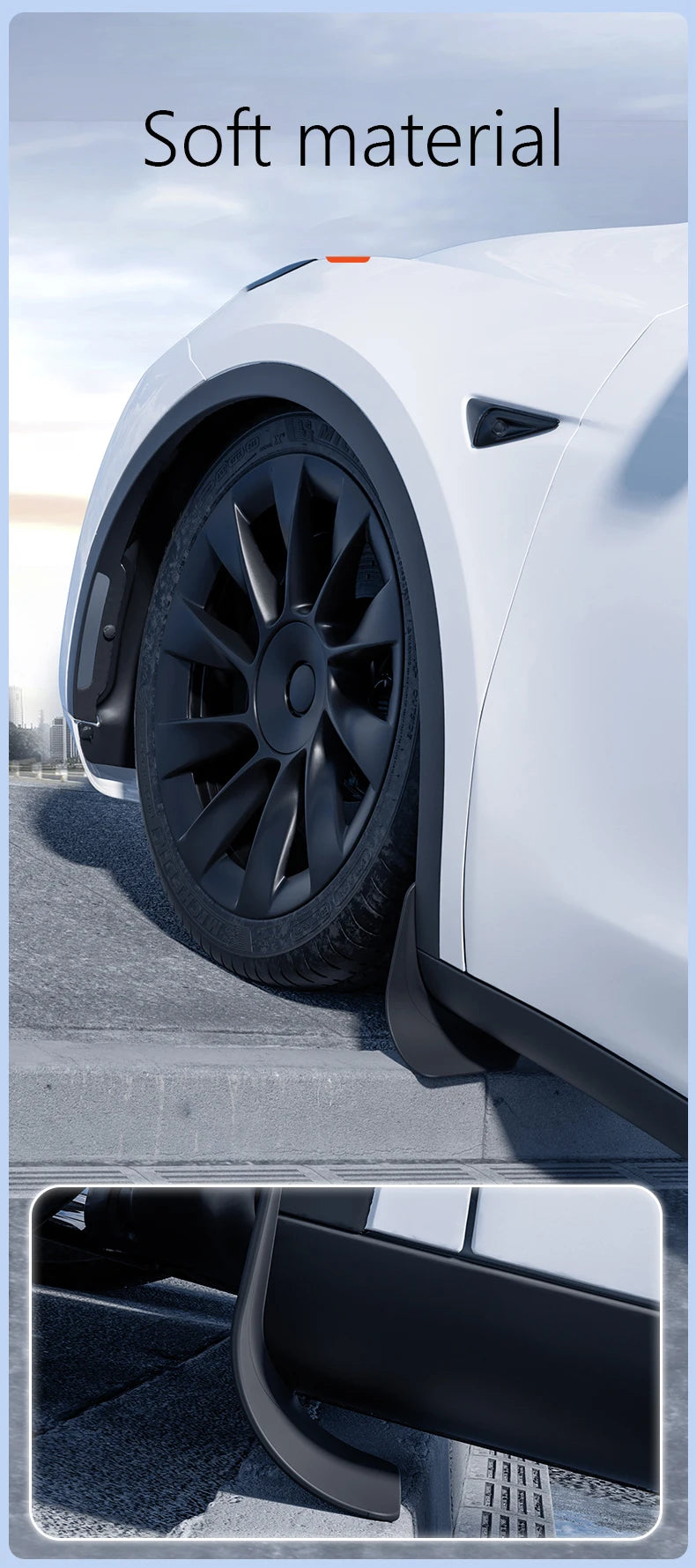 Mudguards for Tesla Model Y 2021-2024 Accessories TPE Mud Flaps Front Rear Wheel Fender Mudflaps for Tesla Model Y 2024 Mudguard
