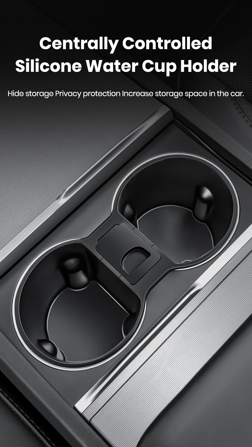 For Tesla Model 3 Highland 2025 Model Y 2021-2025 Center Armrest Hidden Storage Box Cup Holder Console Organizer Box Accessories