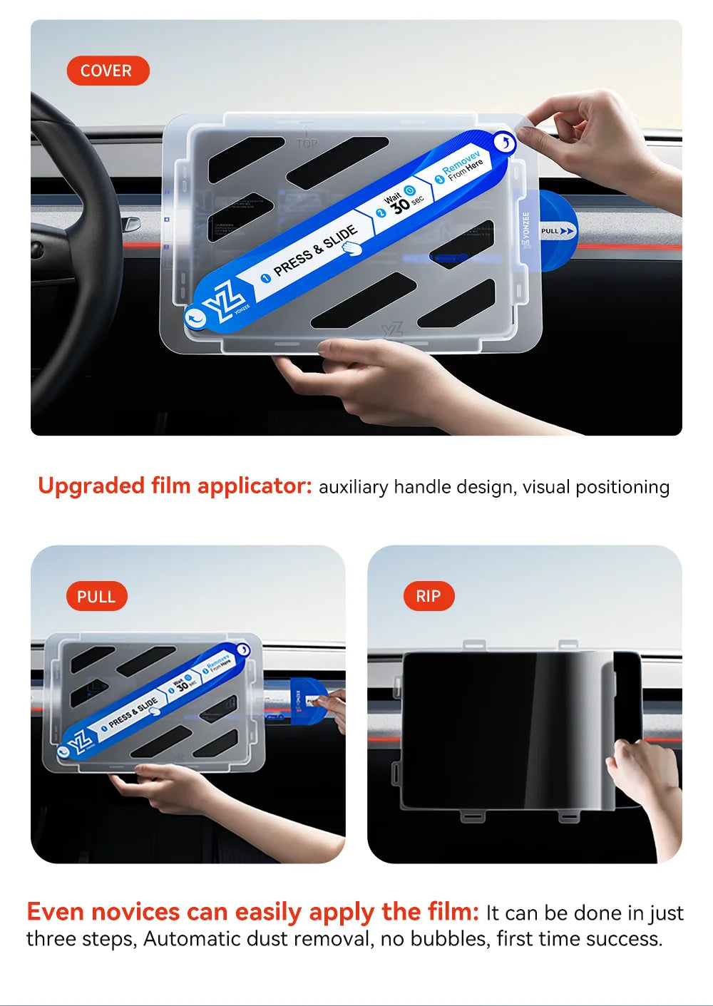 YZ Tempered Glass Screen Protector For Tesla Model 3 Y Center Console Anti Glare HD Film Protection Screen Protecto Accessories