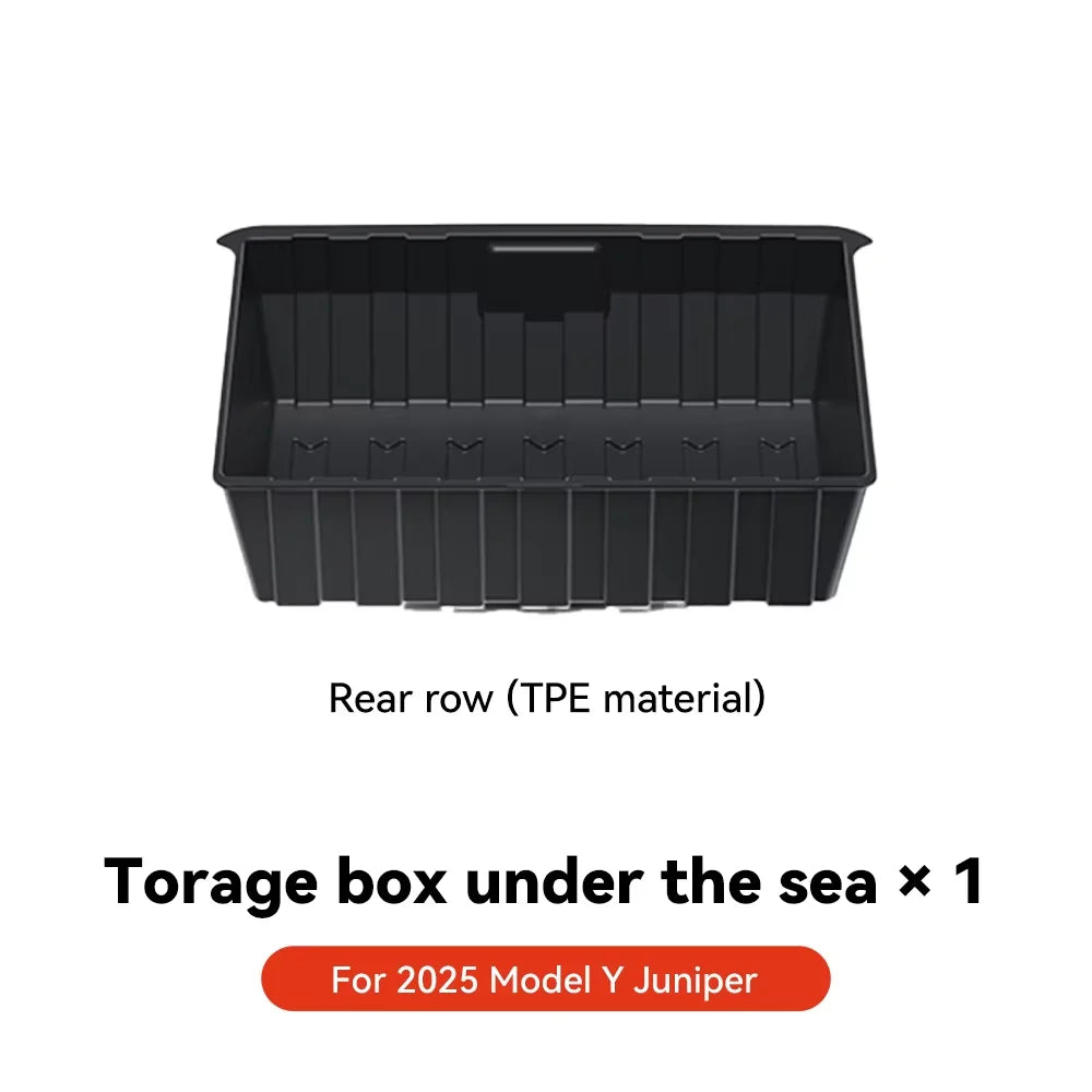 YZ For Tesla Model Y Juniper 2025 Underseat Storage Box Seats Drawer TPE Hidden Storage Tray Push Pull Car Organizer Accessories