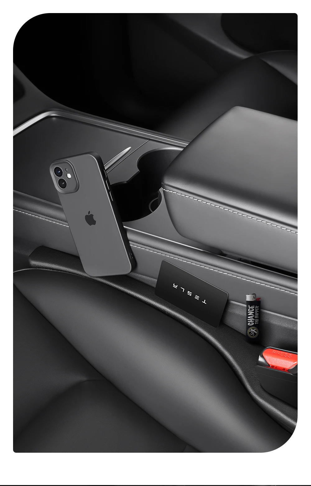 YZ For Tesla Car Seat Gap Filler Side Seam Plug Strip Styling Seat Gap Leak-proof Filling Strip Interior Decoration Supplies