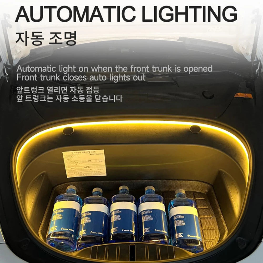 LED Car Front Trunk Light Strip Easy Install Flexible Auto Modified Lighting Neon Lamp for Tesla Model 3 Y S X led interior Lamp