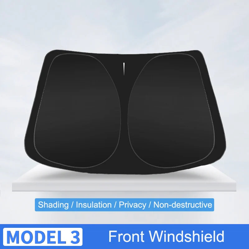 Car Sun Shade for Tesla Model 3 Y 2017-2025 Windshield Sunshade Cover Protector Front Side Window Privacy Blind Shading Kids