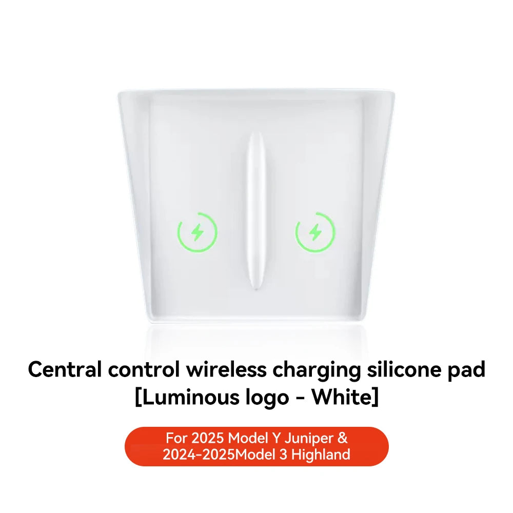 YZ For Tesla Model 3 Y Highland Juniper 2021-2025 Silicone Anti-skid Pad For Tesla Car Phone Wireless Charging Pad Accessories