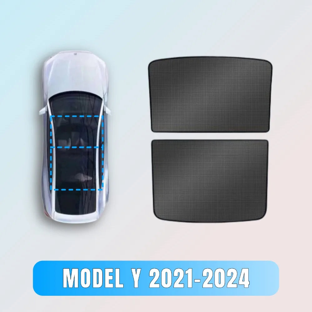 Sunroof Sunshades for Tesla Model 3 HIGHLAND 2024 Model Y JUNIPER 2025 Ice Cloth Buckle Sun Pare Glass Skylight Accessories
