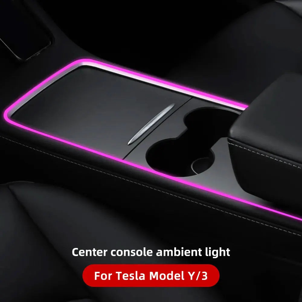 For Tesla Model Y/3 2021-2023 Center Console Dashboard Ambient Lights LED Strips Neon Lighting Center Tesla Accessories