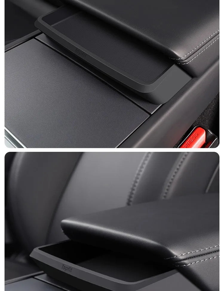 For Tesla Model 3 HIghland Armrest Glasses Storage Box For 2024 Tesla Model 3 Silicone Phone Storage Pocket