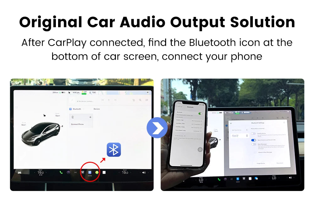 T2C Carlinkit Wireless CarPlay Adapter For Tesla Car Play Wireless Dongle for Model 3 Model Y S X Waze Spotify Android Auto