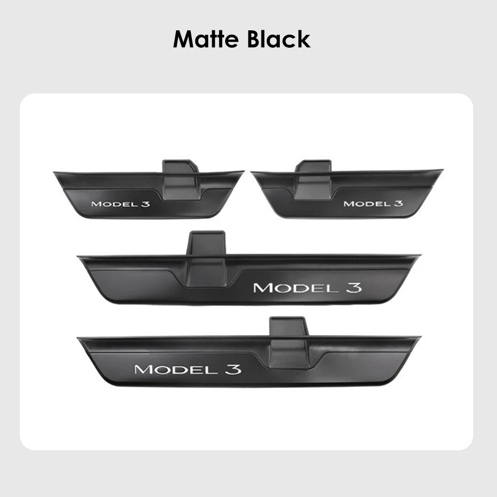 New Welcome Door Sill Protector for Model 3 Highland 4pcs Wireless LED Magnetic Illuminated Pedal Kits For Tesla Car Accessories