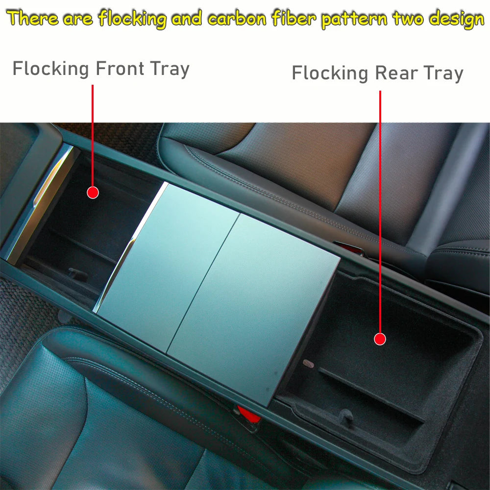 Center Console Trays for Tesla Model Y Juniper 2025 Launch Model 3 Highland Organizer Accessories Armrest Storage Box Cup Holder