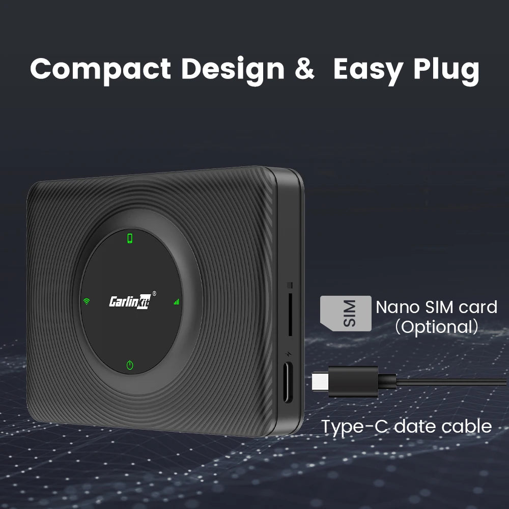 CarlinKit Wireless Android Auto & CarPlay USB Adapter For Tesla Car Model 3 Model Y Model X/S Online Upgrade Waze Spotify Ai Box