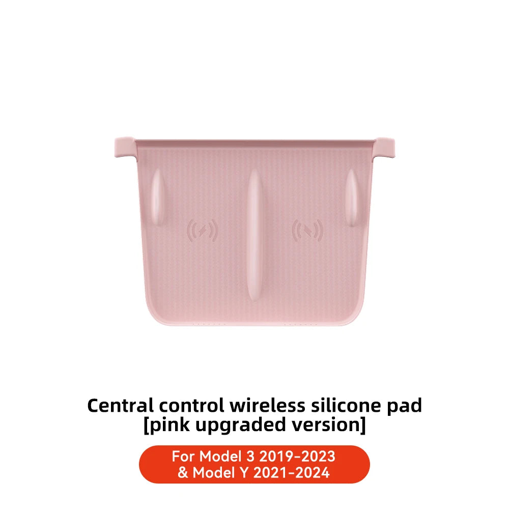 YZ For Tesla Model 3 Y Highland Juniper 2021-2025 Silicone Anti-skid Pad For Tesla Car Phone Wireless Charging Pad Accessories