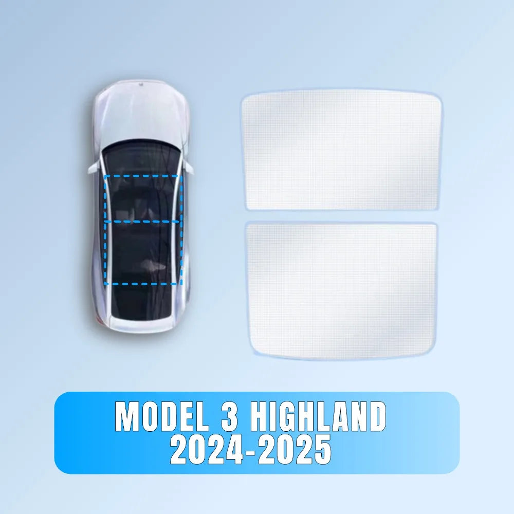 Sunroof Sunshades for Tesla Model 3 HIGHLAND 2024 Model Y JUNIPER 2025 Ice Cloth Buckle Sun Pare Glass Skylight Accessories