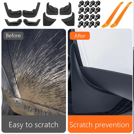 Mudguards for Tesla Model Y 2021-2024 Accessories TPE Mud Flaps Front Rear Wheel Fender Mudflaps for Tesla Model Y 2024 Mudguard