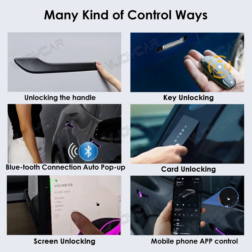 2025 Update 6th Gen Wireless Auto Presenting Door Handle for Tesla Model Y / 3 / 3 Highland / Y Juniper Colorful / One LED Light