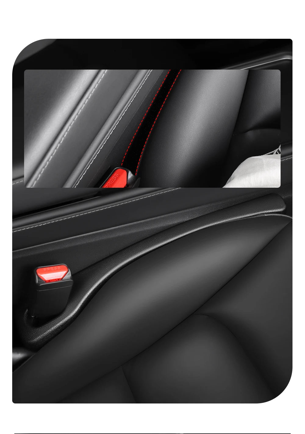 YZ For Tesla Car Seat Gap Filler Side Seam Plug Strip Styling Seat Gap Leak-proof Filling Strip Interior Decoration Supplies
