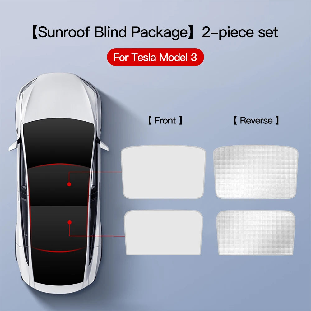 YZ For Tesla Model 3 Y Highland 2021-2024 sun visor for car Upgrade Ice Cloth Buckle Sun Shades Glass Roof Skylight Vehicle