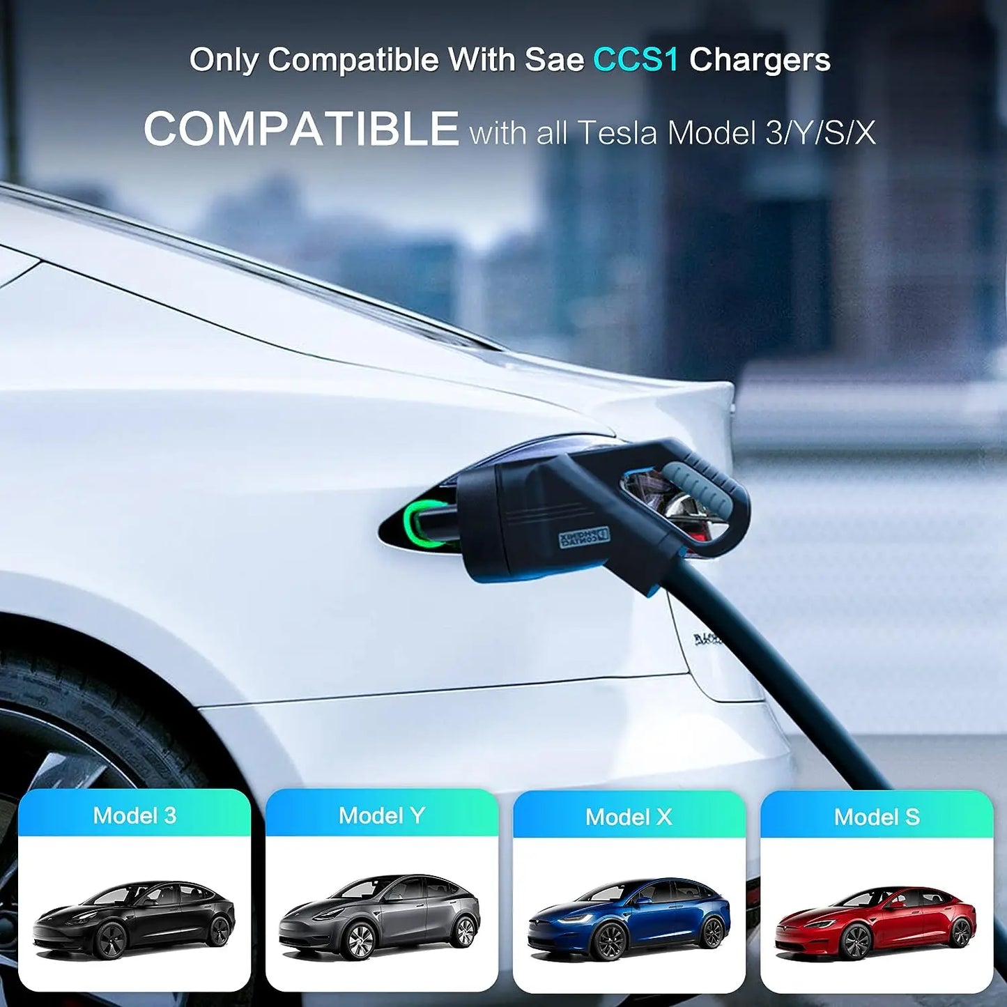 For Tesla American Standard DC Fast Charging Converter Tesla Converter CCS1 Converter CCS1 to Tesla charging head adapter