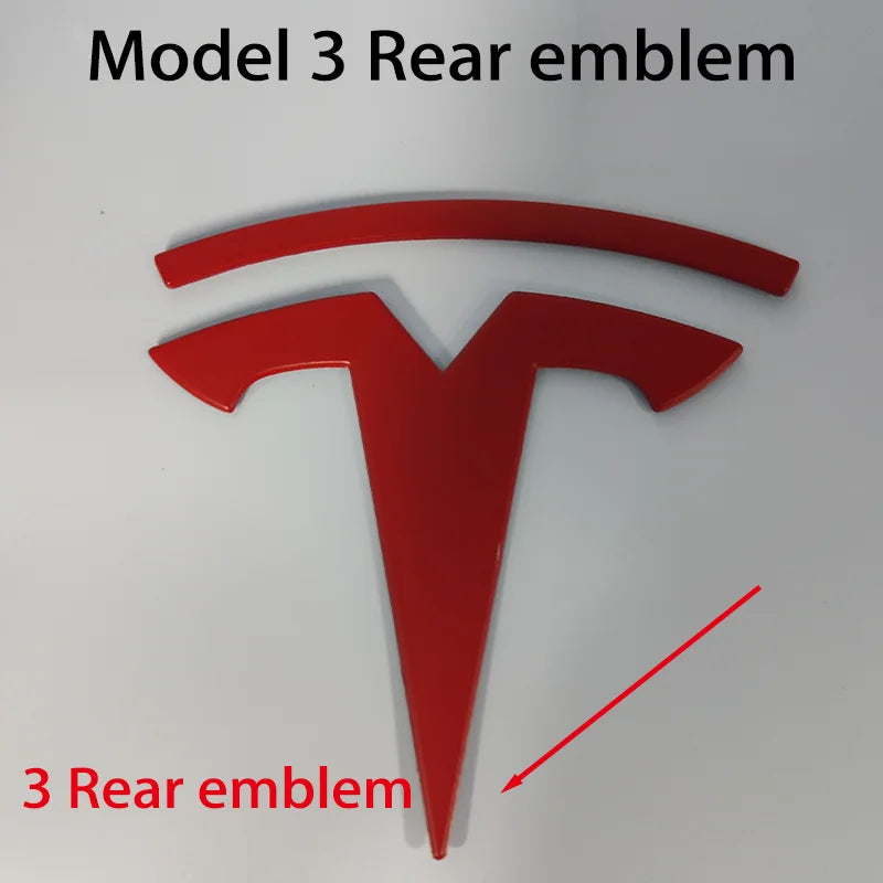 Tesla Car Front Emblem Rear Trunk Emblem Sticke for Model 3 Mode Y metal logo replacement rear and rear logos blackening