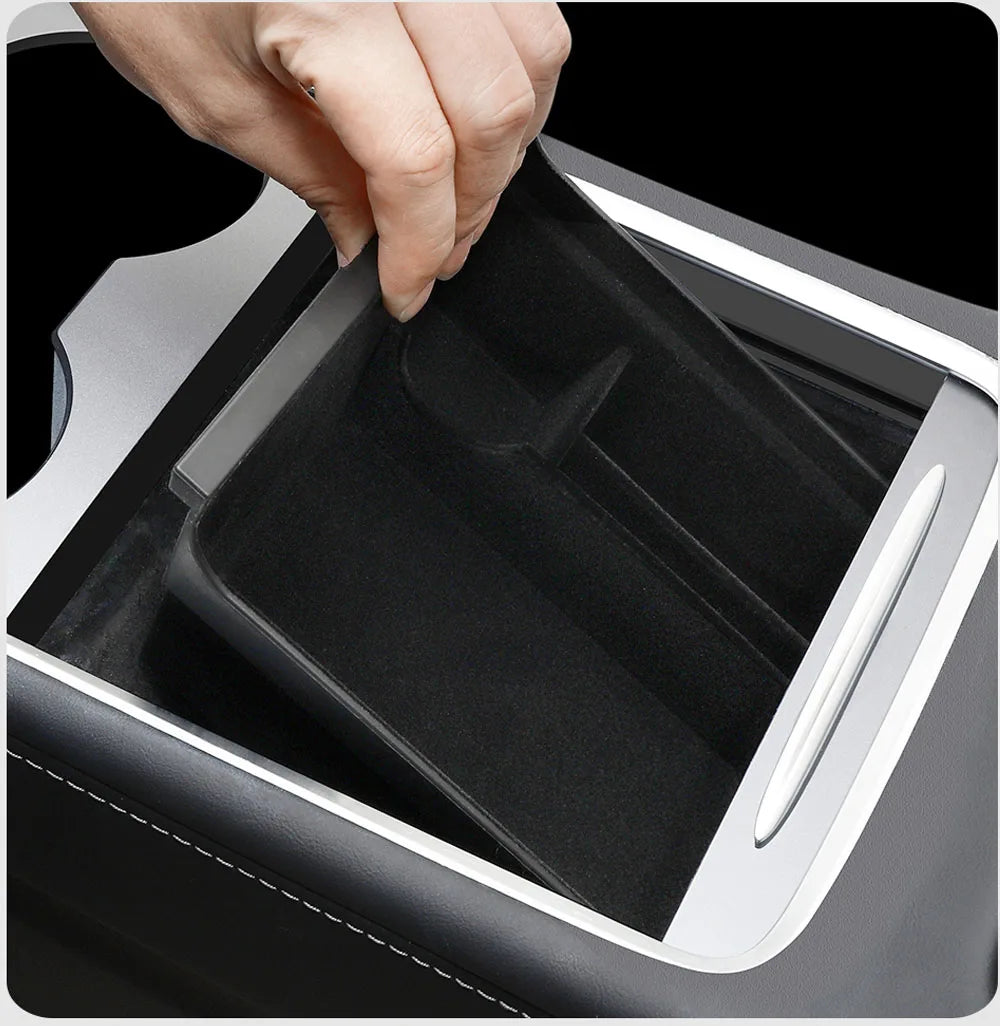 For Tesla Model 3 Highland 2025 Model Y 2021-2025 Center Armrest Hidden Storage Box Cup Holder Console Organizer Box Accessories
