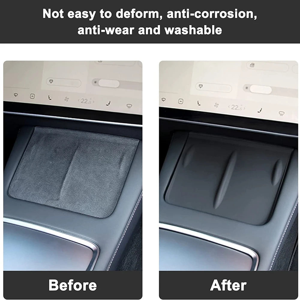 Wireless Charger Pad For Tesla Model 3 Y S X Highland 2024 2023 2022 Accessories Center Console Organizer Charging Station Mats