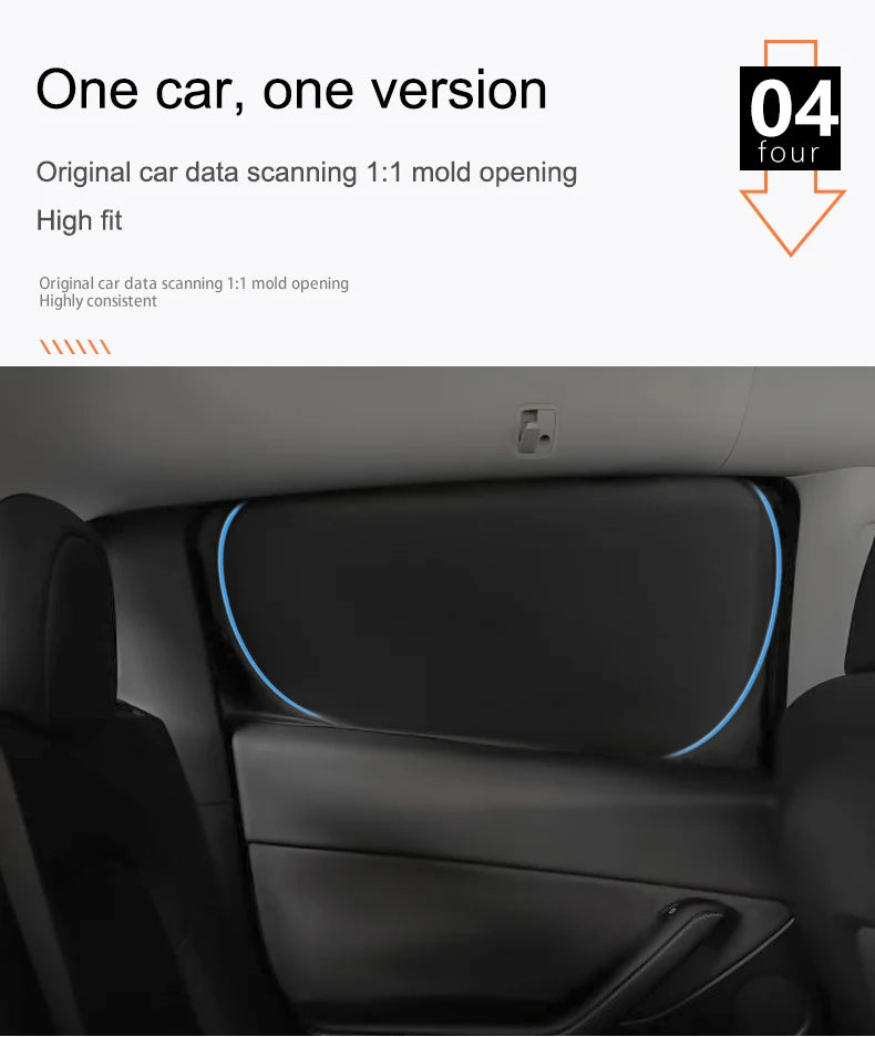 Car Sun Shade for Tesla Model 3 Y 2017-2025 Windshield Sunshade Cover Protector Front Side Window Privacy Blind Shading Kids