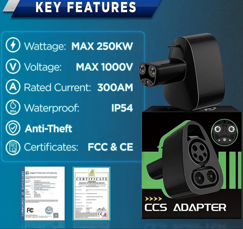 For Tesla American Standard DC Fast Charging Converter Tesla Converter CCS1 Converter CCS1 to Tesla charging head adapter