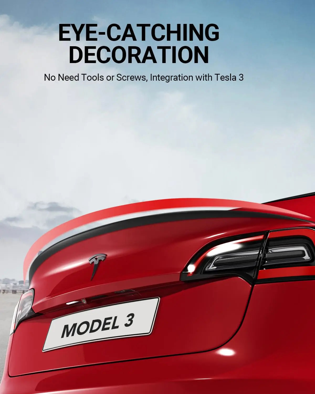 For Tesla Model 3 Performance Spoiler Original Trunk Wing ABS Black Carbon Fiber Tesla Model 3 2017-2023 Accessories