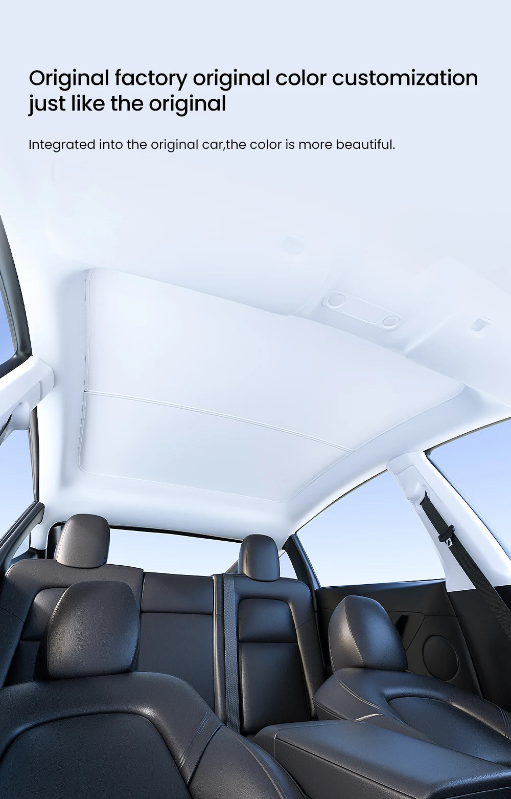 YZ For Tesla Model 3 Y Highland 2021-2024 sun visor for car Upgrade Ice Cloth Buckle Sun Shades Glass Roof Skylight Vehicle