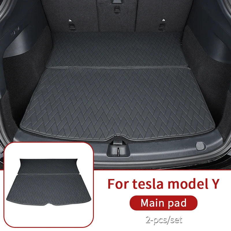 Front  rear Leather trunk For Tesla model Y trunk mat accessories 2020-2023  tesla y accessoires