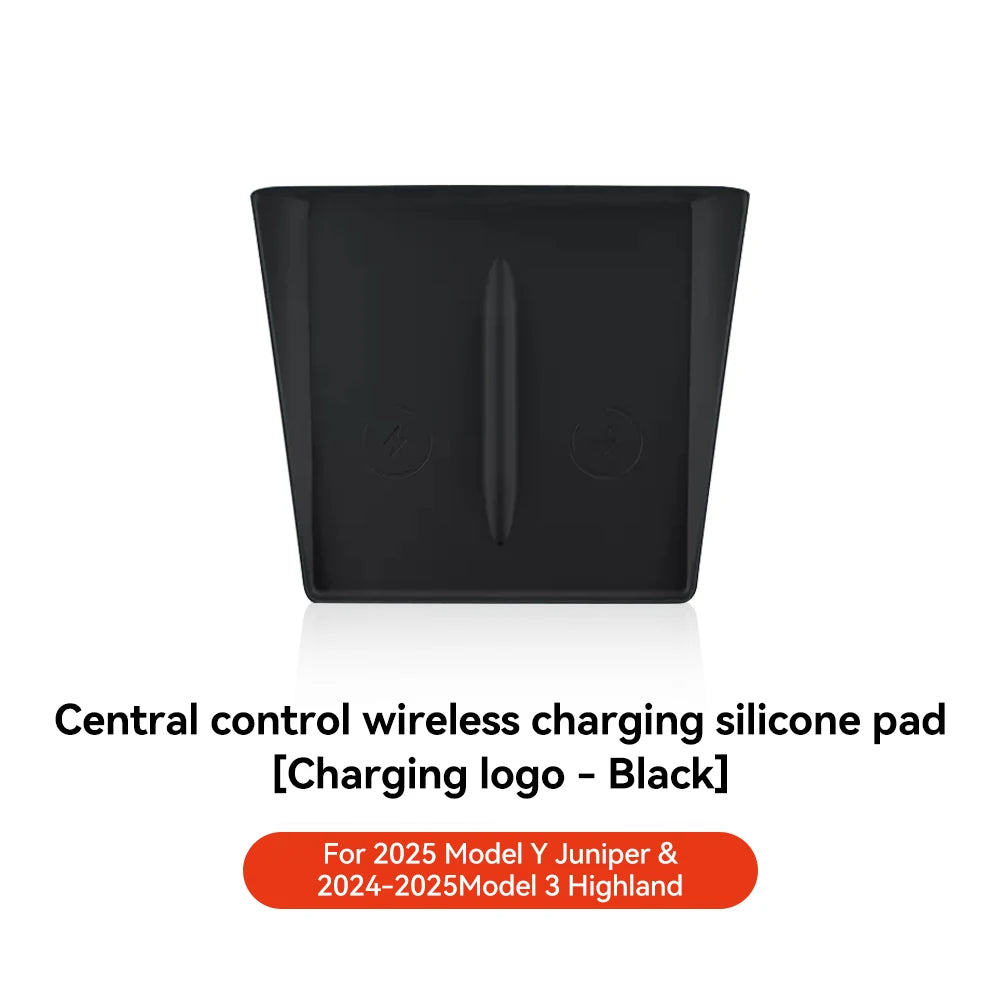 YZ For Tesla Model 3 Y Highland Juniper 2021-2025 Silicone Anti-skid Pad For Tesla Car Phone Wireless Charging Pad Accessories