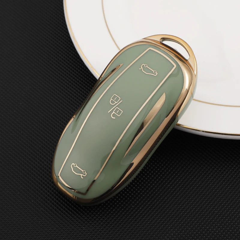 Soft TPU Car Smart Key Case Cover For Tesla Model 3 S X Y Auto Remote Shell Fob Holder Protector Keychain Accessories