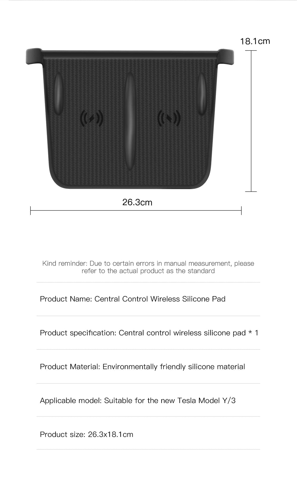 YZ For Tesla Model 3 Y Highland Juniper 2021-2025 Silicone Anti-skid Pad For Tesla Car Phone Wireless Charging Pad Accessories