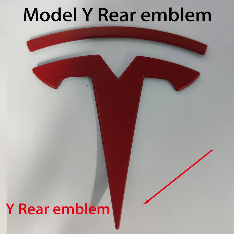 Tesla Car Front Emblem Rear Trunk Emblem Sticke for Model 3 Mode Y metal logo replacement rear and rear logos blackening