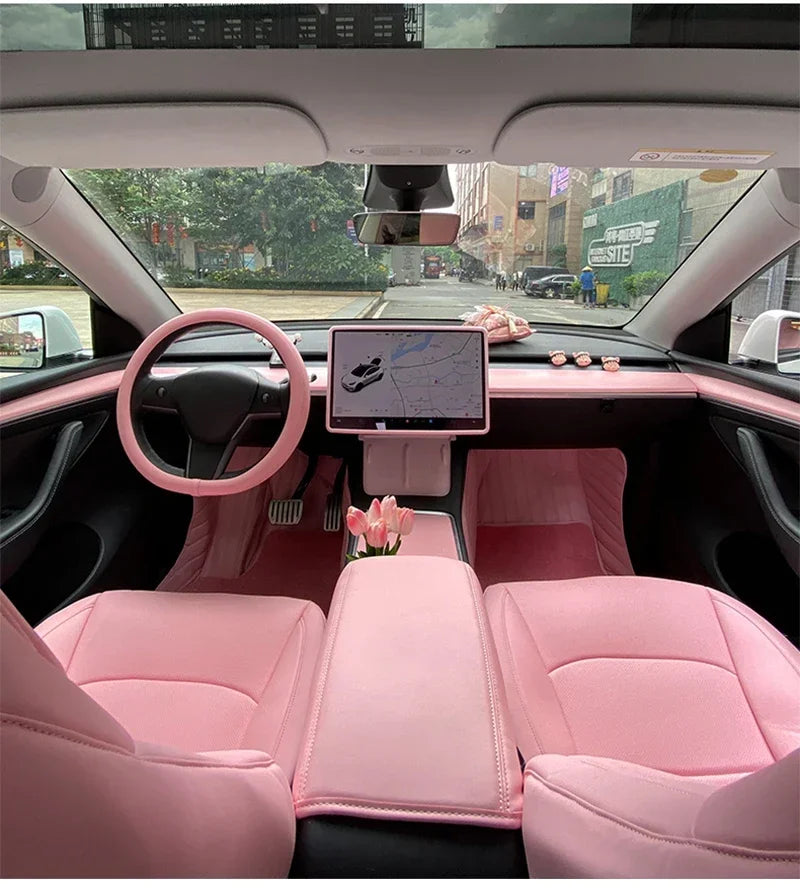 Tesla Model 3 highland Model Y juniper Center Console Storage Box Steering Wheel Cover Screen Frame Armrests Water Cup Limiter