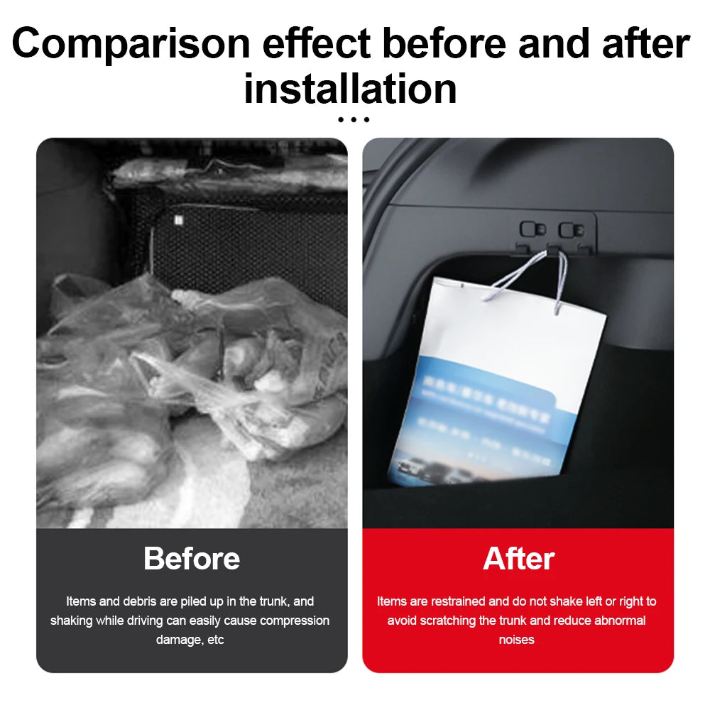 For Tesla Model Y 3 Rear Trunk Hook Storage Holder Bag Water Bottles Trunk Grocery Bag Hook Hanger Interior Accessories