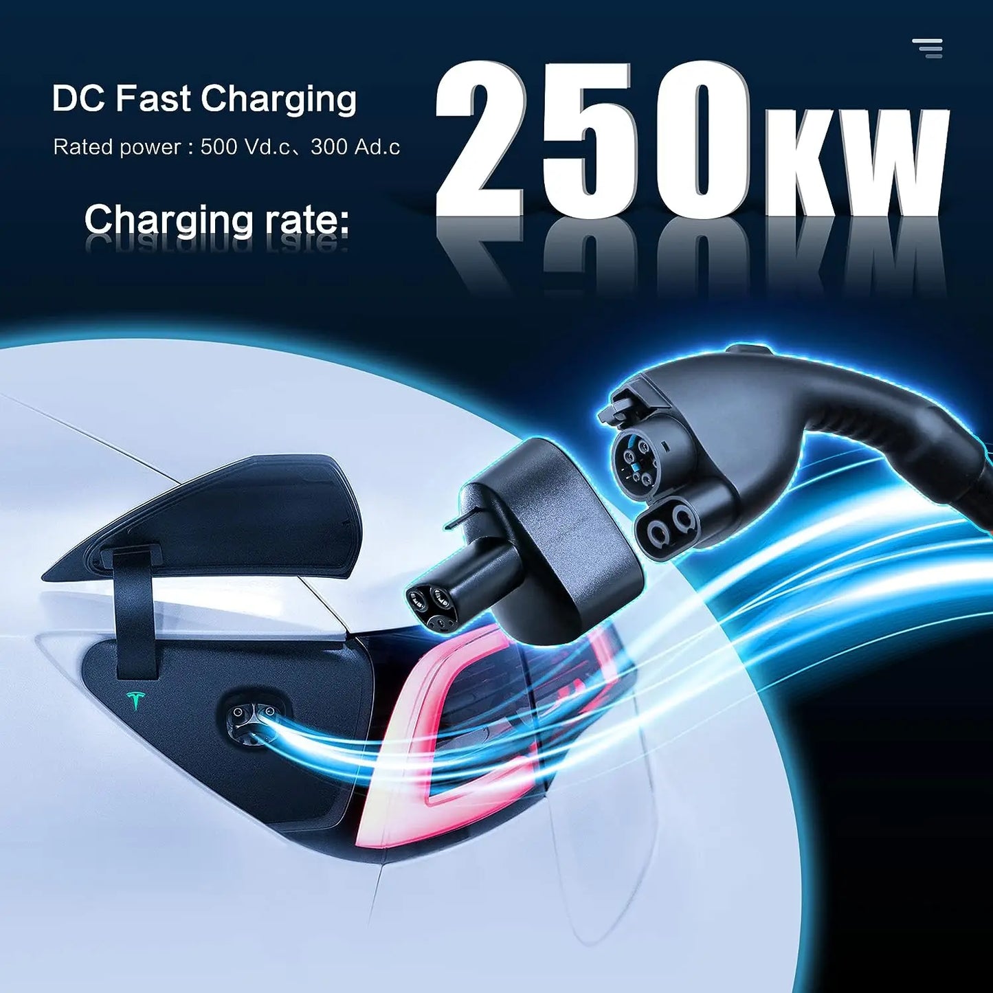 For Tesla American Standard DC Fast Charging Converter Tesla Converter CCS1 Converter CCS1 to Tesla charging head adapter