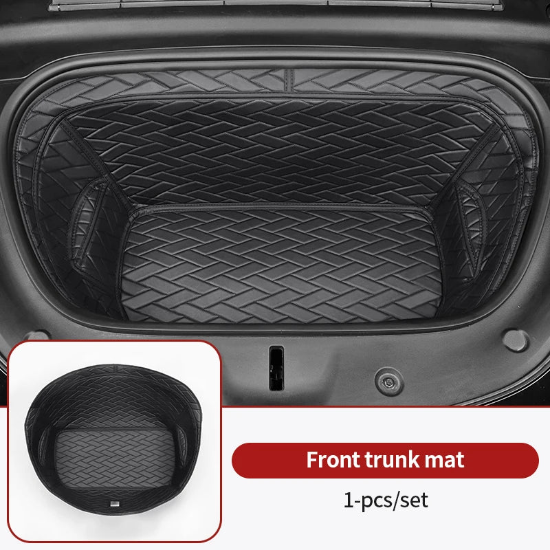 Front  rear Leather trunk For Tesla model Y trunk mat accessories 2020-2023  tesla y accessoires