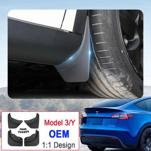 Soft Mud Flaps For Tesla Model 3 Y Juniper 2025 2024 Accessories TPE Mudguards Fender Anti-Snow Anti-Sand Guard Protector Cover