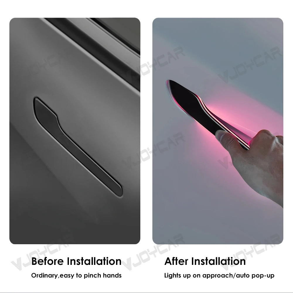 2025 Update 6th Gen Wireless Auto Presenting Door Handle for Tesla Model Y / 3 / 3 Highland / Y Juniper Colorful / One LED Light
