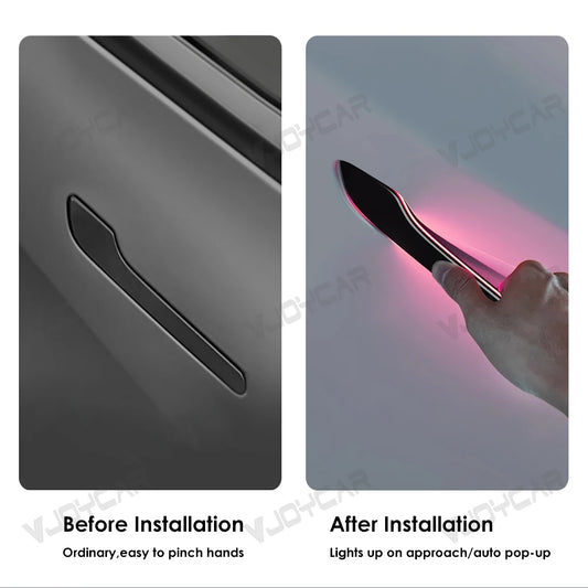 2025 Update 6th Gen Wireless Auto Presenting Door Handle for Tesla Model Y / 3 / 3 Highland / Y Juniper Colorful / One LED Light