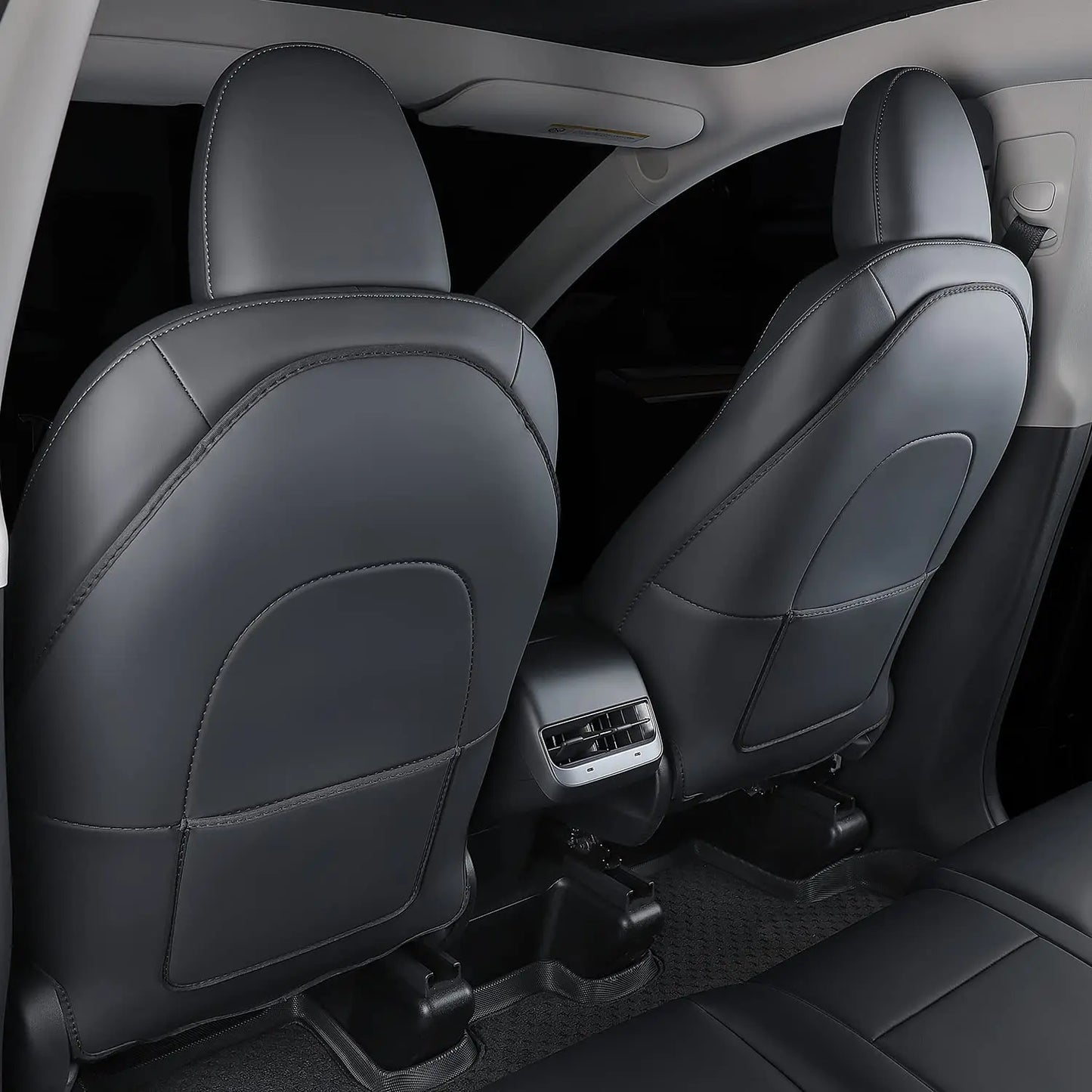 For Tesla Model Y Juniper Model 3 Highland 2017-2025 Back Seat Cover 2PCS Leather Protector Wear-Resistant Kick Seatback Mats